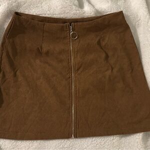 SHEIN Tan Corduroy Mini Skirt